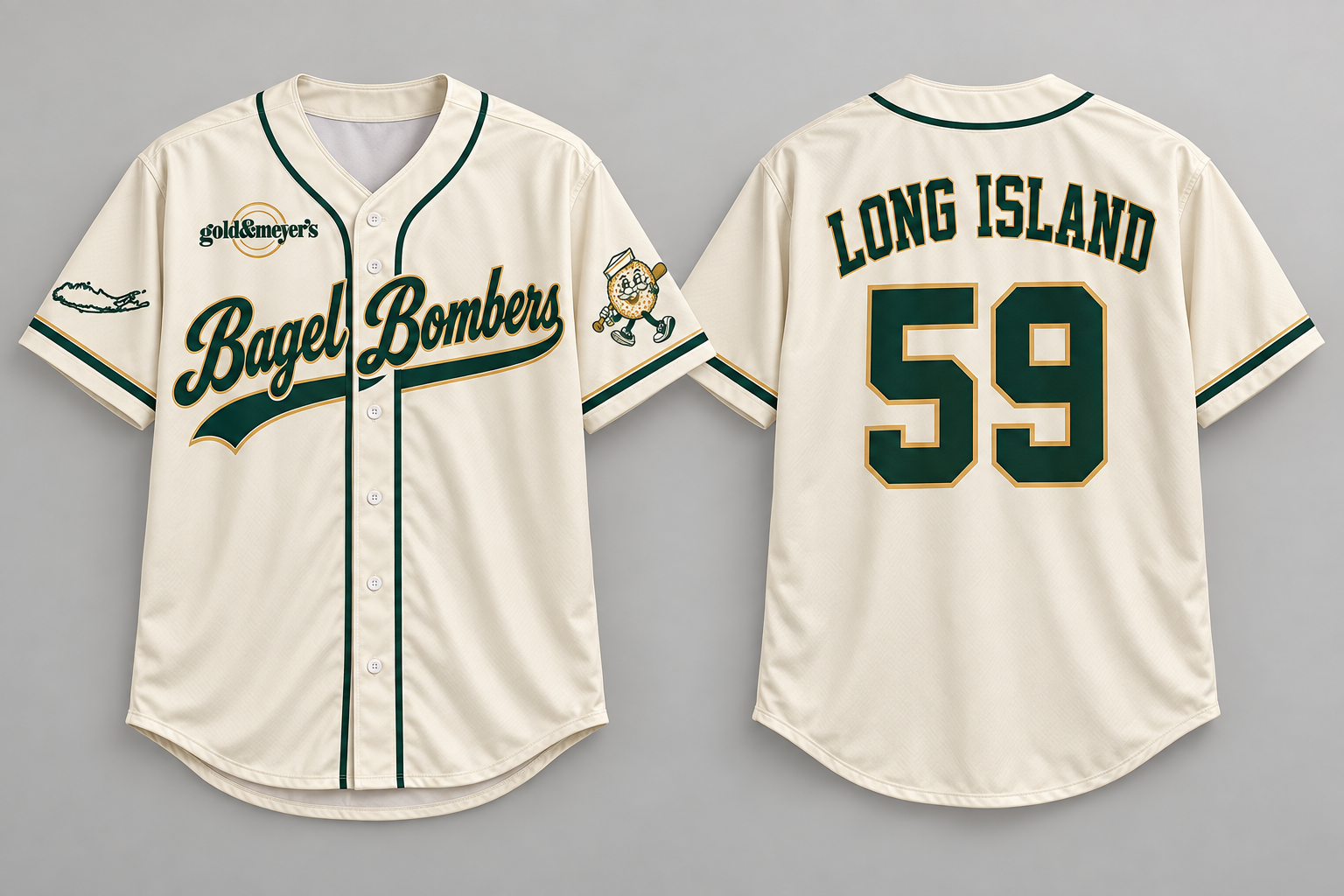 Bagel Bombers Baseball Jersey design preview